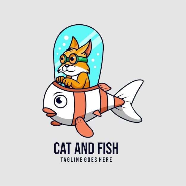 simple mascot logo cat character design