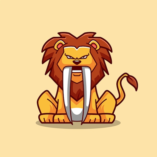 simple mascot logo lions character design