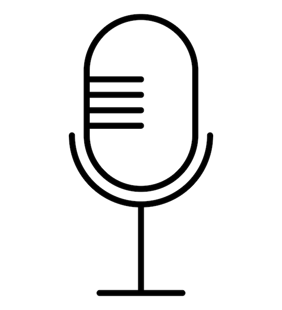 Simple microphone thin line icon