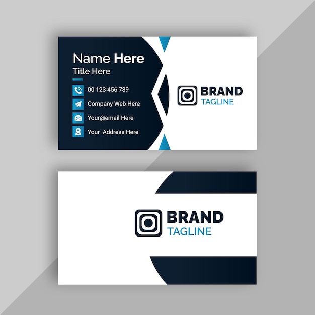 Simple minimal Clean style modern Colorful Company business card design template and editable file