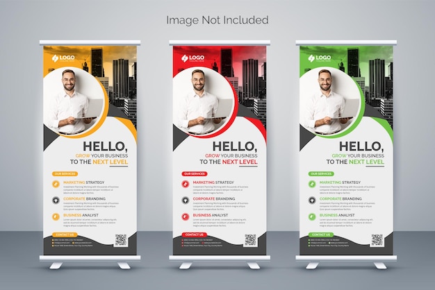 Simple minimal corporate rollup banner X banner template