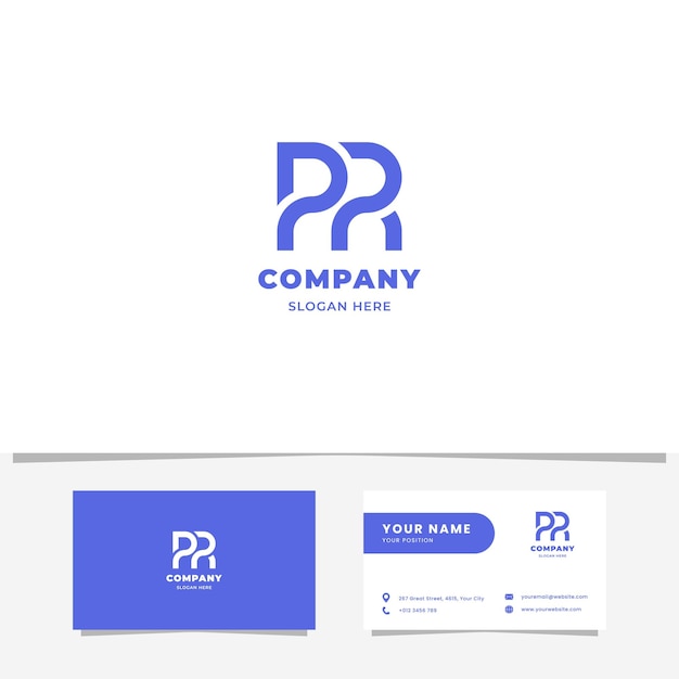 Simple and minimal letter PR monogram initial logo