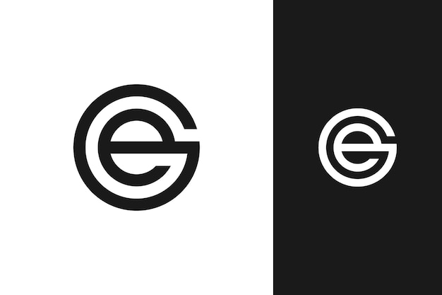 simple minimal modern initial e and g monogram logo design