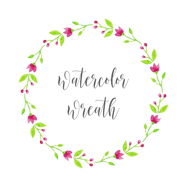 Simple Minimalist Cute Watercolor Wreath