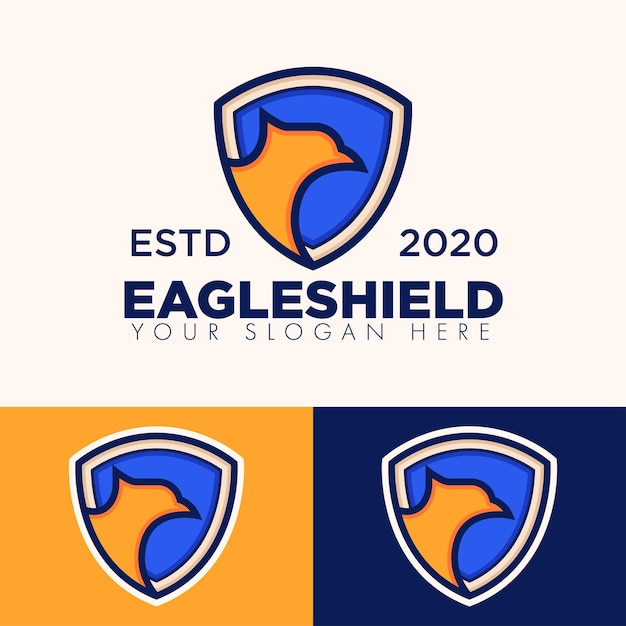 simple minimalist eagle shield logo design