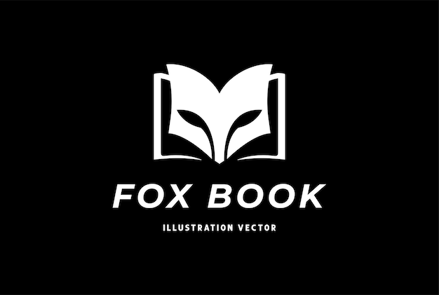 Simple Minimalist Fox Face Head Book Icon Symbol Illustration Vector