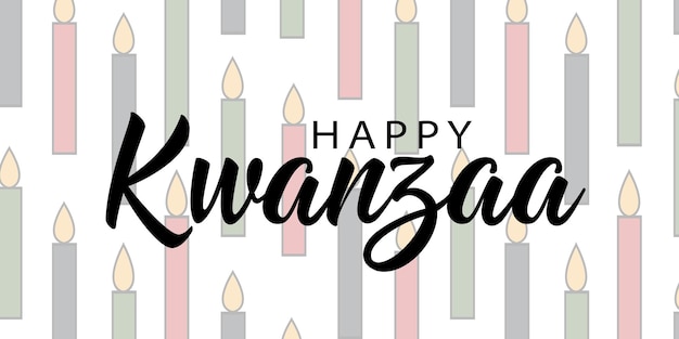 Simple minimalist Kwanzaa horizontal greeting card banner