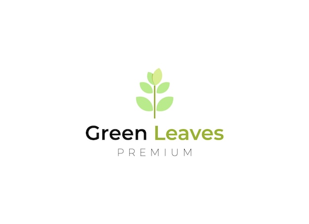 Simple and minimalist leaf logo design. Green Leave logo