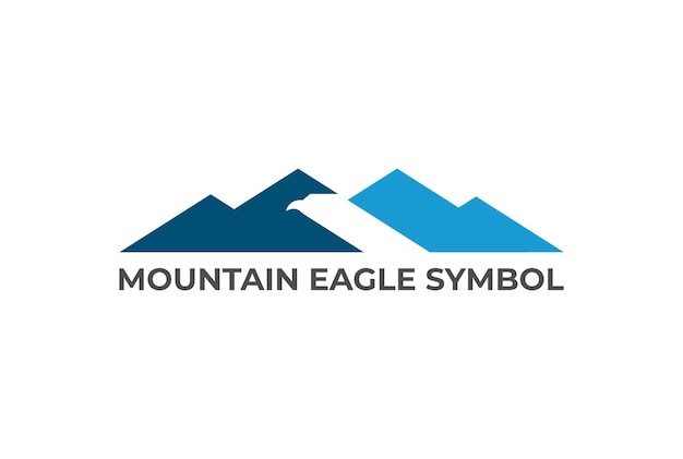 Simple Minimalist Mountain Iceberg Eagle Hawk Falcon Icon Illustration