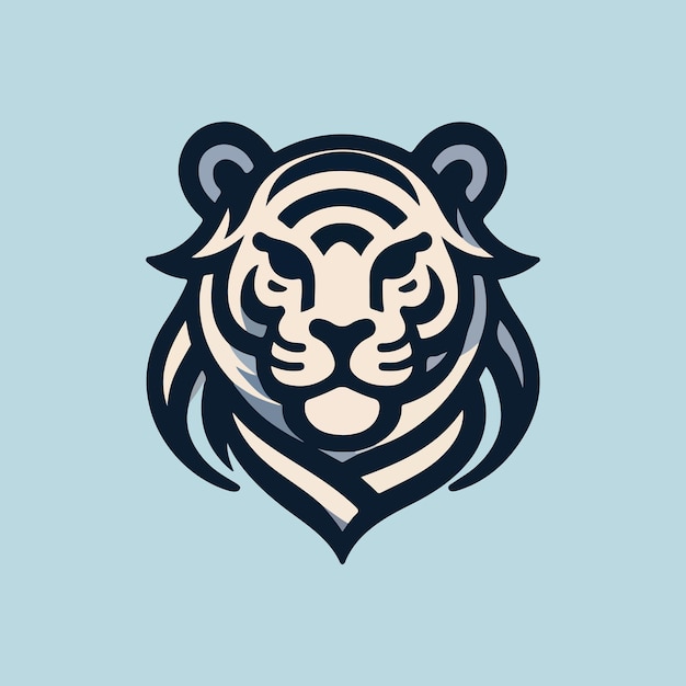 simple minimalist tiger head wild animal logo vector illustration template design