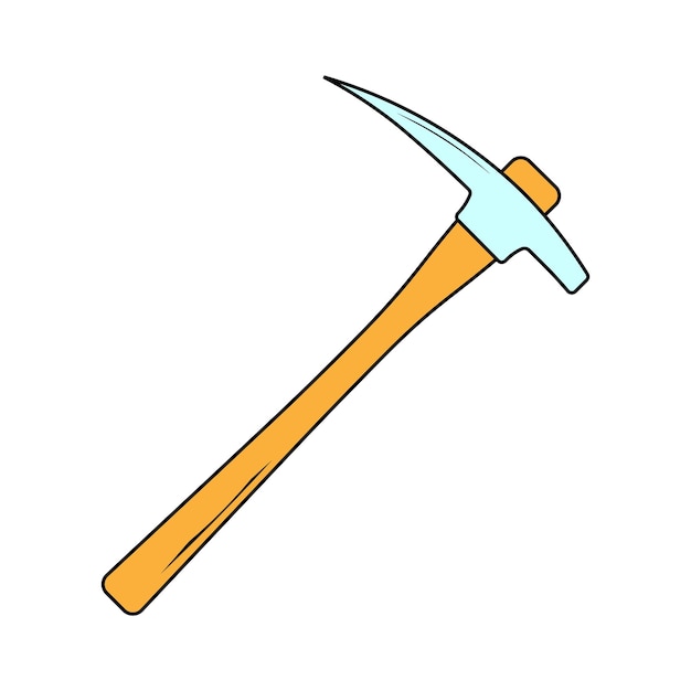 Simple mining pickaxe equipment tool isolated symbol Flat style