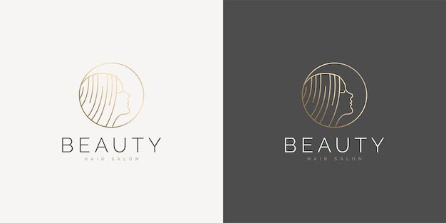 Simple and modern beauty logo with gold color