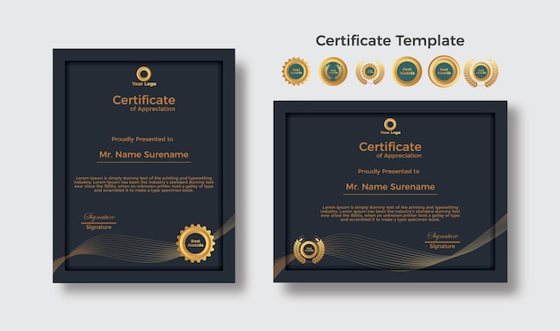 Simple Modern Certificate Template For Business Corporate Premium Vector