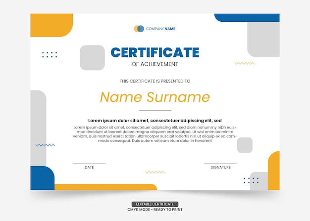 Simple and modern certificate template