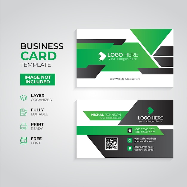 Simple Modern Corporate Business Card Template Design