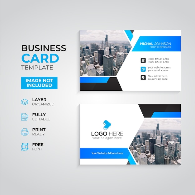 Simple Modern Corporate Business Card Template Design