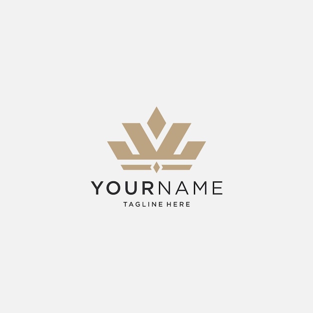 Simple and modern crown logo design template elements