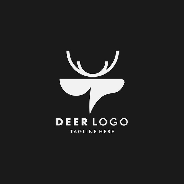 simple and modern deer logo design template elements