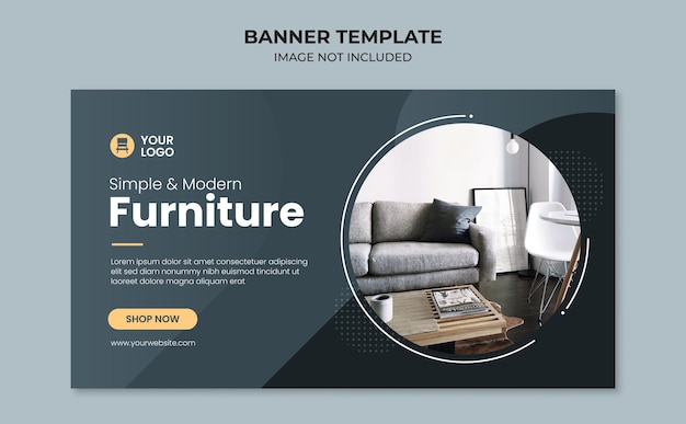 Simple and modern furniture banner template