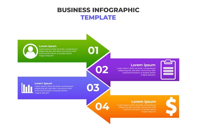 simple modern gradient business infographic template