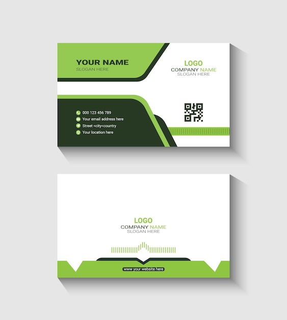 Simple and modern green color business card design