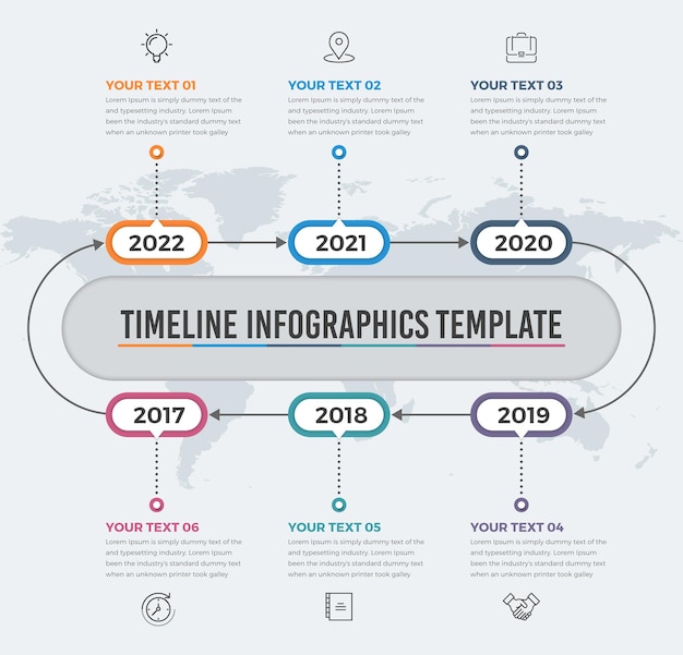 Simple Modern Horizontal Timeline Infographics