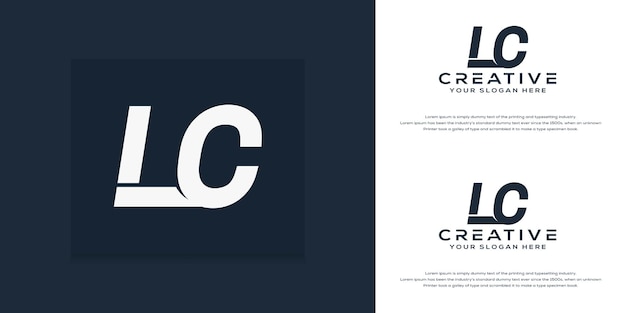 simple modern initial l c  letter logo template