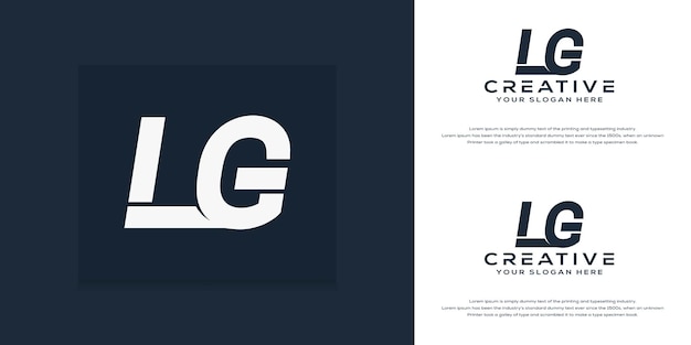 simple modern initial l g letter logo template