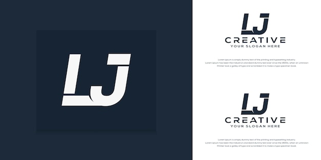 simple modern initial l j letter logo template