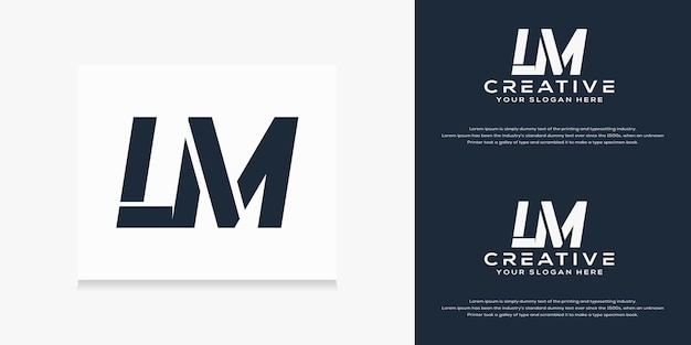 simple modern initial l m letter logo template