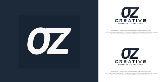 simple modern initial o z  letter logo template