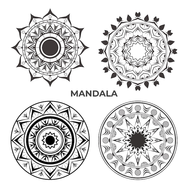 Simple modern Islamic mandala design illustration bundle