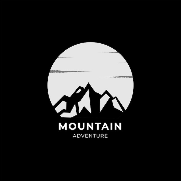 Simple modern landscape mountain logo design illustration