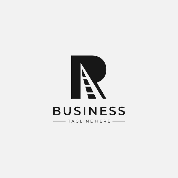 simple and modern letter R street logo design template elements