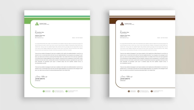 Simple Modern Letterhead vector template design