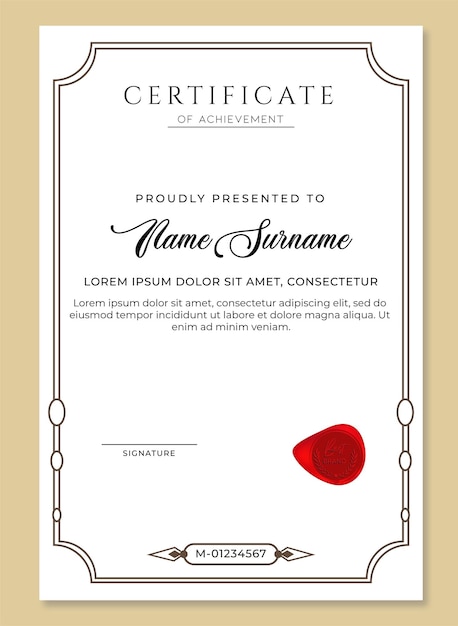 simple and modern line frames certificate