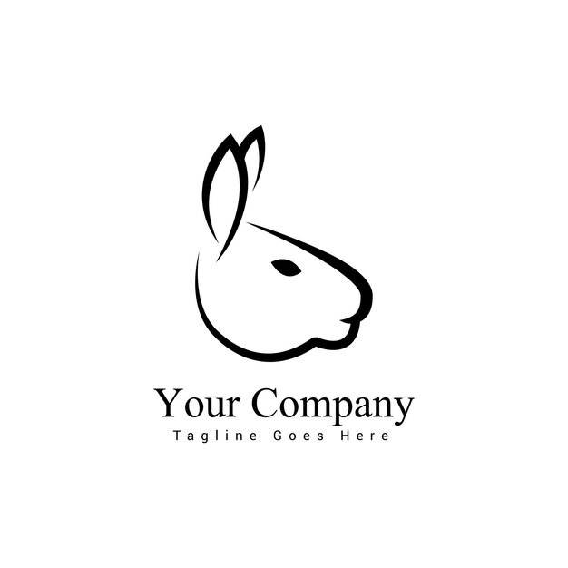 Simple and modern logo design of rabbit