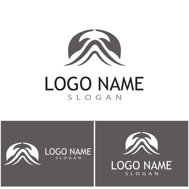 Simple Modern Mountain Landscape Logo Design Vector, Rocky Ice Top Mount Peak Silhouette