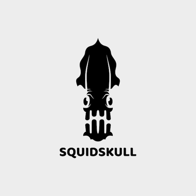 Simple and Modern Squid Skull Logo Design