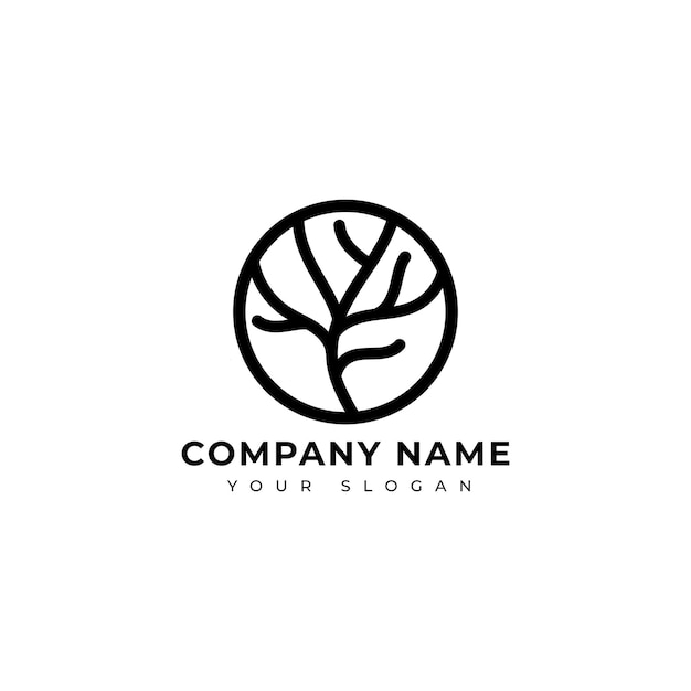 Simple and modern Tree logo vector design template