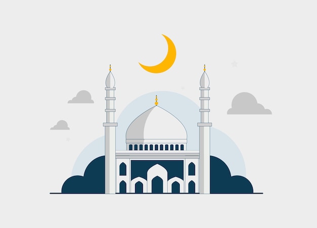 Simple mosque illustrations vector