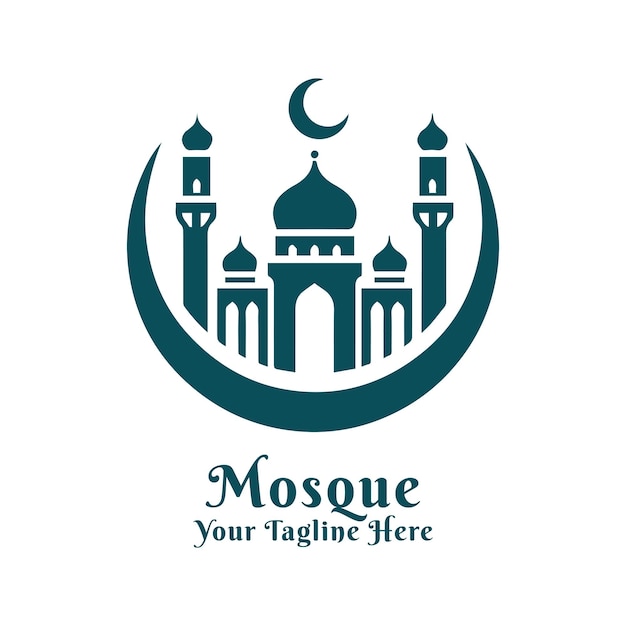 Vector simple mosque logo vector illustration