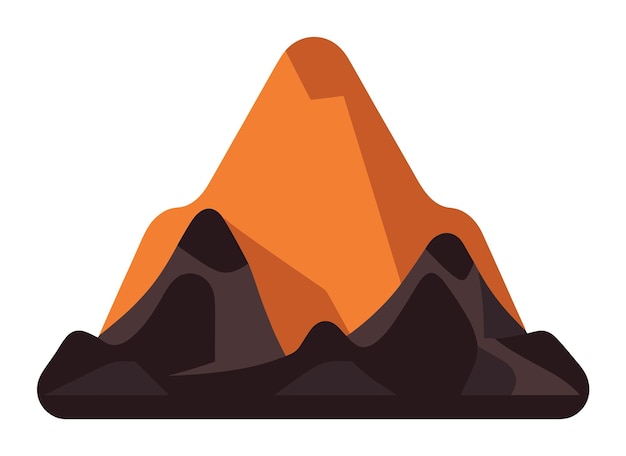 Simple mountain landscape orange peak flat design outdoor adventure geometry nature scene