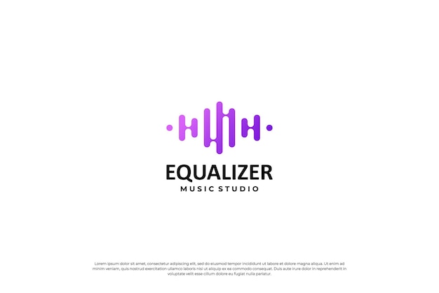 Simple music sound logo Vector equalizer logotype icon