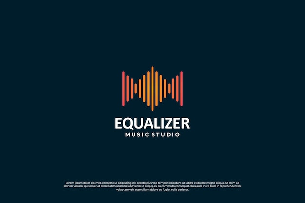 Simple music sound logo Vector equalizer logotype icon