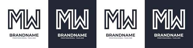 Simple MW Monogram Logo suitable for any business with MW or WM initials