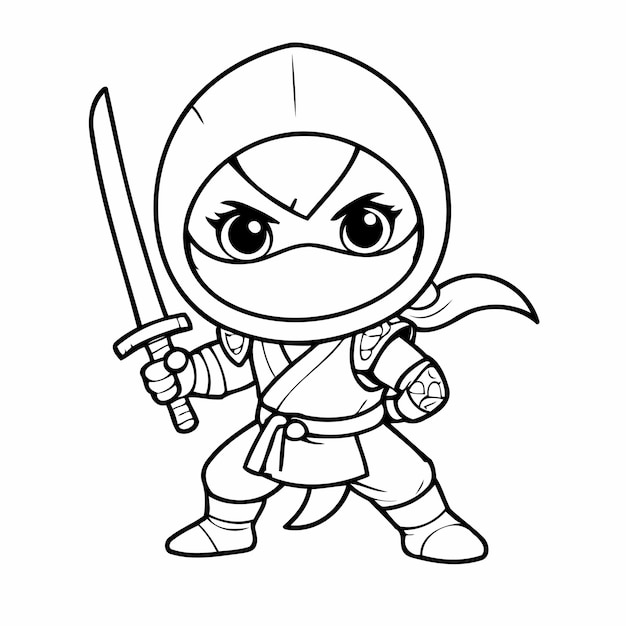 Simple Ninja drawing for toddlers