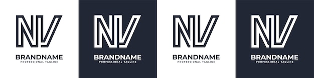 Simple NV Monogram Logo suitable for any business with NV or VN initial