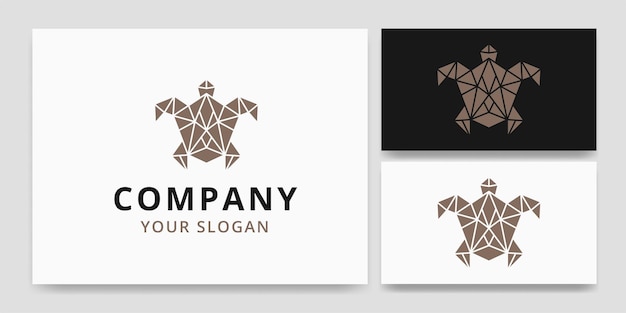 Simple Ocean Turtle Polygonal Logo