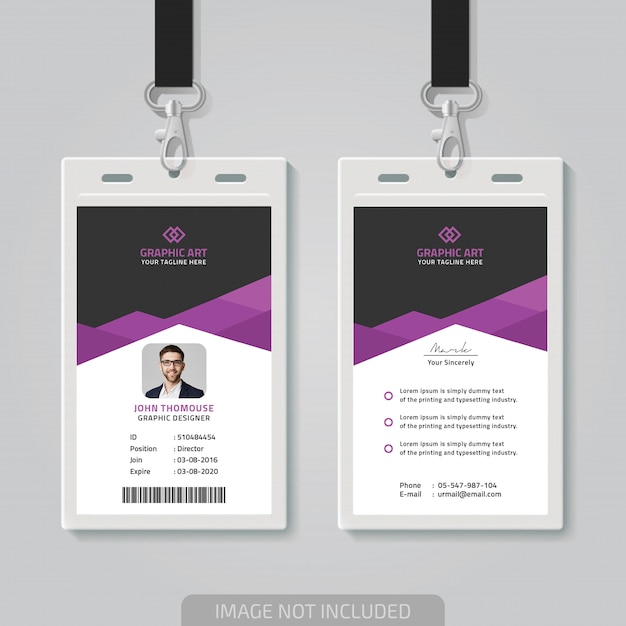 Simple office id card themplate